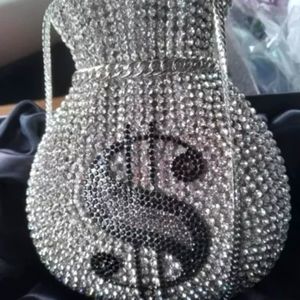 Designer money bag clutch